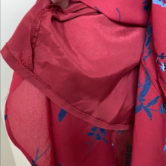 NWT J Crew Red Floral Faux Wrap Dress - Picture 12 of 13